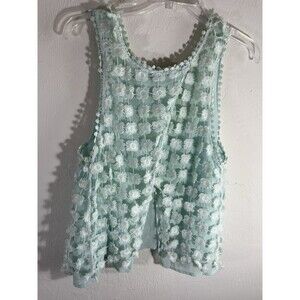 Fashion On Earth Women’s Aquamarine Floating Daisy Lined Top Scissor Open Back